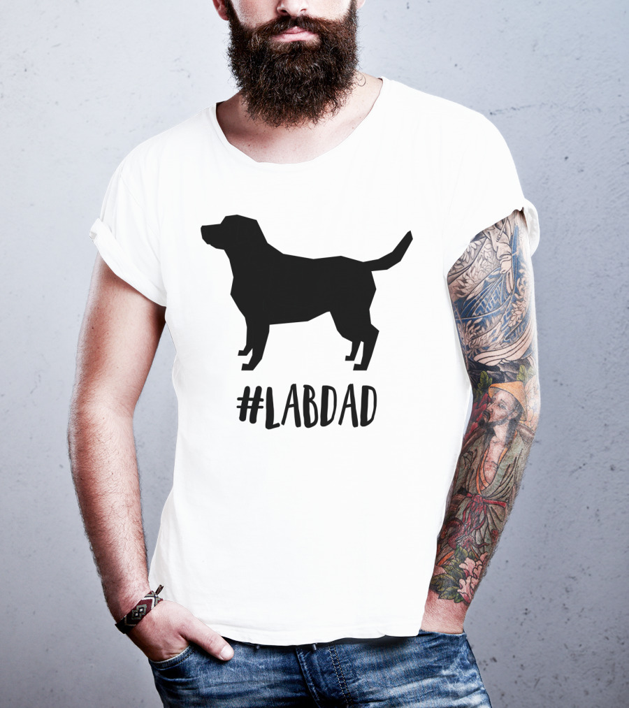 LABDAD Yellow Black Labrador Retriever Dog T-Shirt