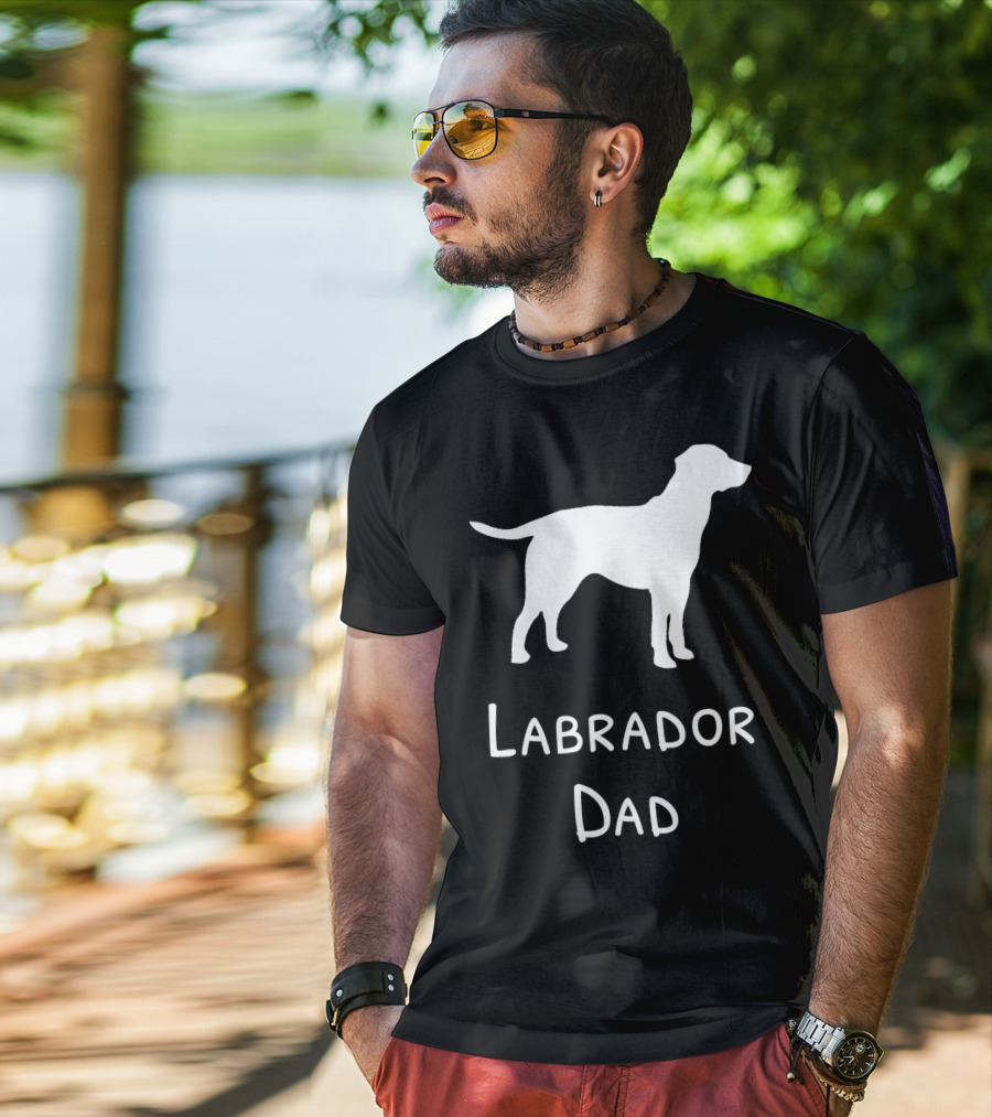 Labrador Dad Silhouette Canine Father's Day T-Shirt