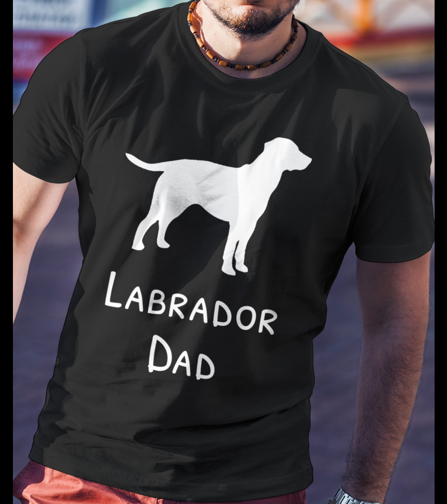 Labrador Dad Silhouette Canine Father's Day T-Shirt