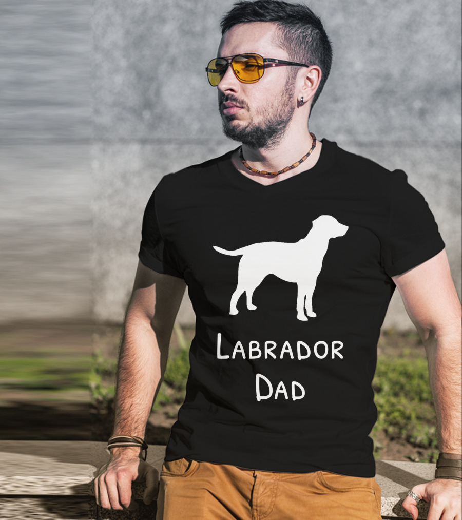 Labrador Dad Silhouette Canine Father's Day T-Shirt