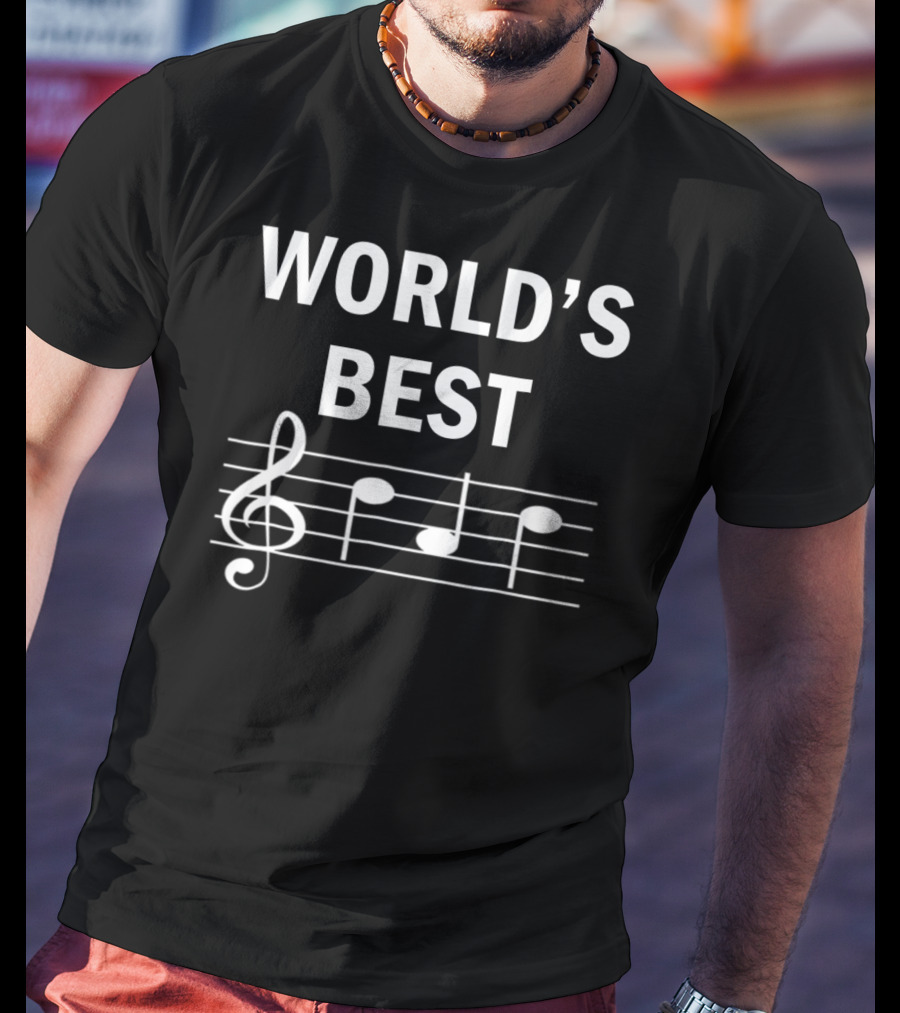 World's Best Dad Ever Treble Clef Musician T-Shirt