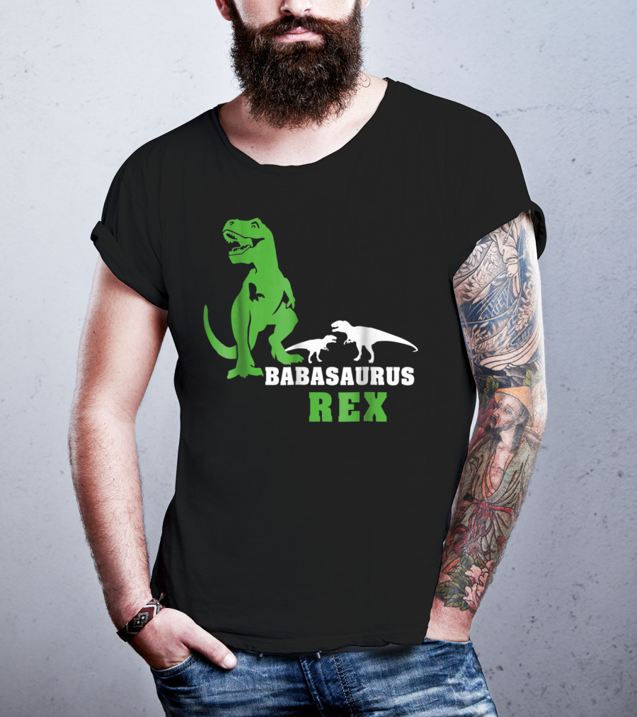 Babasaurus Rex Dinosaur Men Dad24 T-Shirt