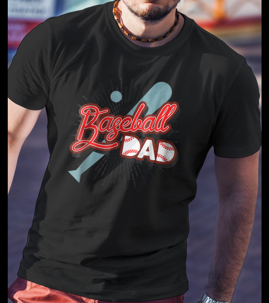 Baseball Dad Cute Dad Sport Bat And Ball T-Shirt