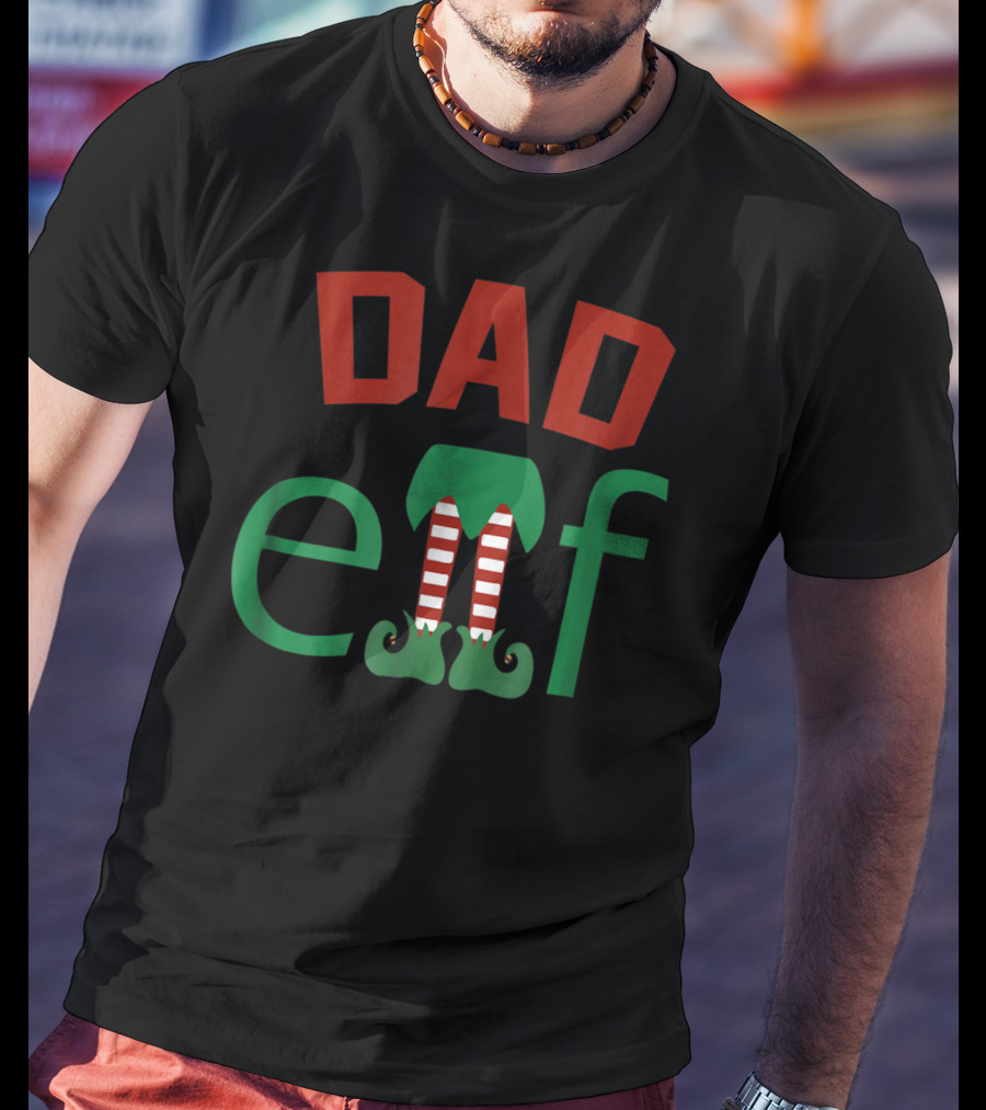 Dad Elf Christmas Family Matching Holiday T-Shirt