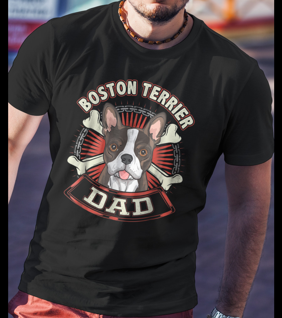 Boston Terrier Dad Dog Breed 15 T-Shirt