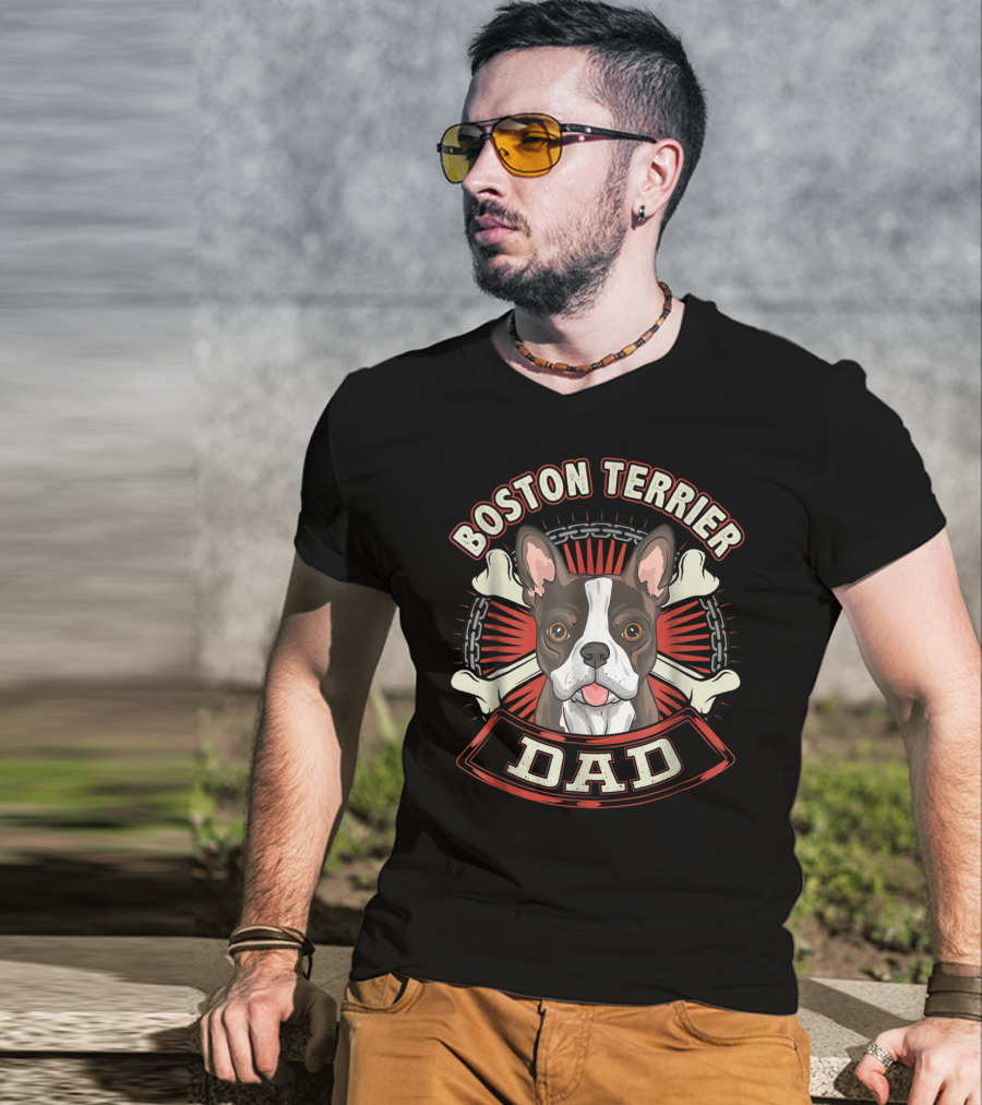Boston Terrier Dad Dog Breed 15 T-Shirt