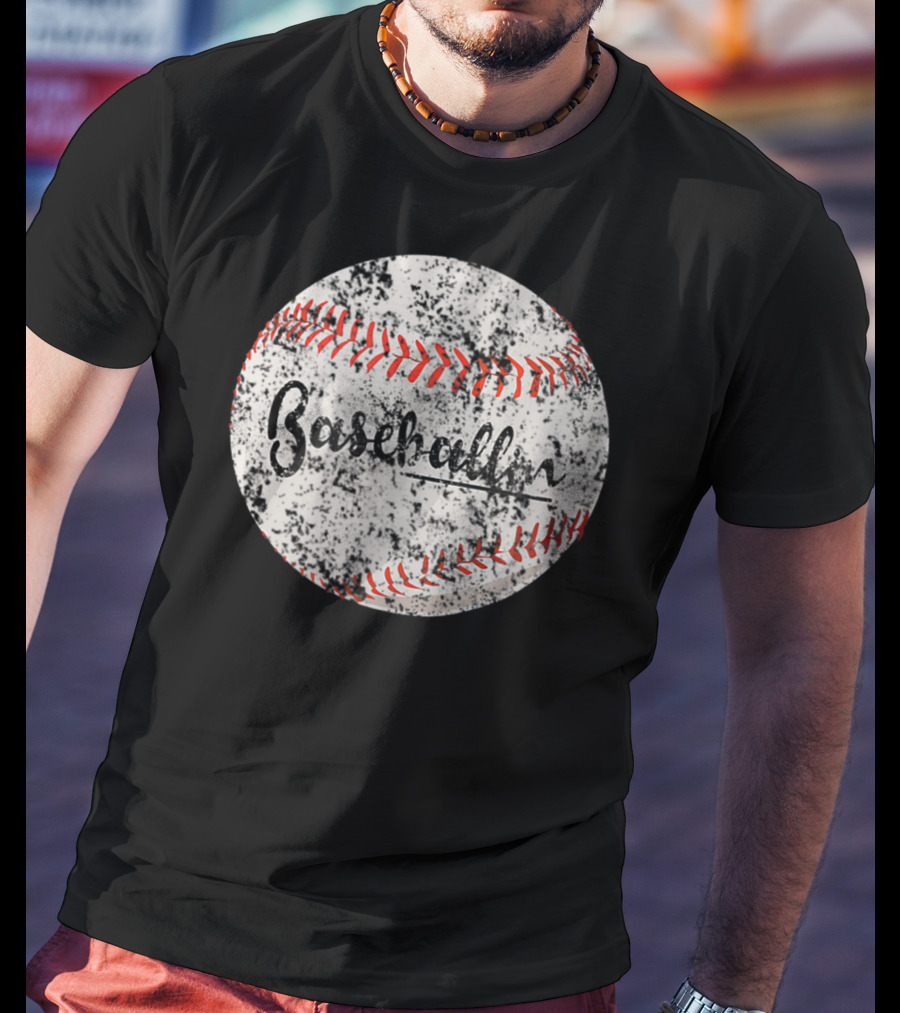 Baseballin Funny Baseball Player Grunge Baseball T-Shirt