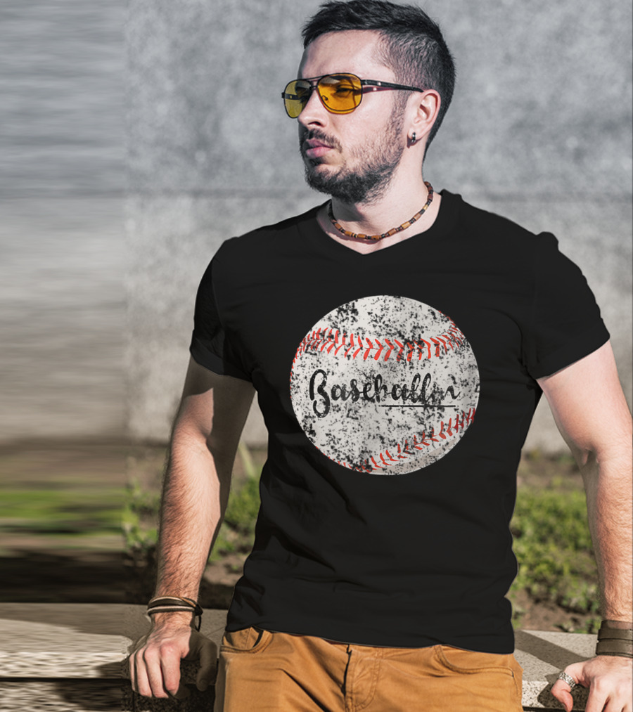 Baseballin Funny Baseball Player Grunge Baseball T-Shirt