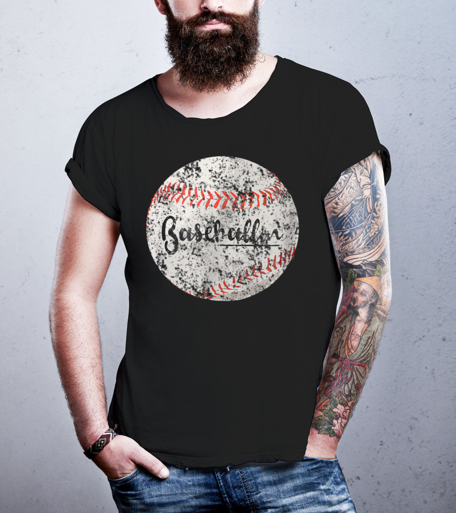 Baseballin Funny Baseball Player Grunge Baseball T-Shirt