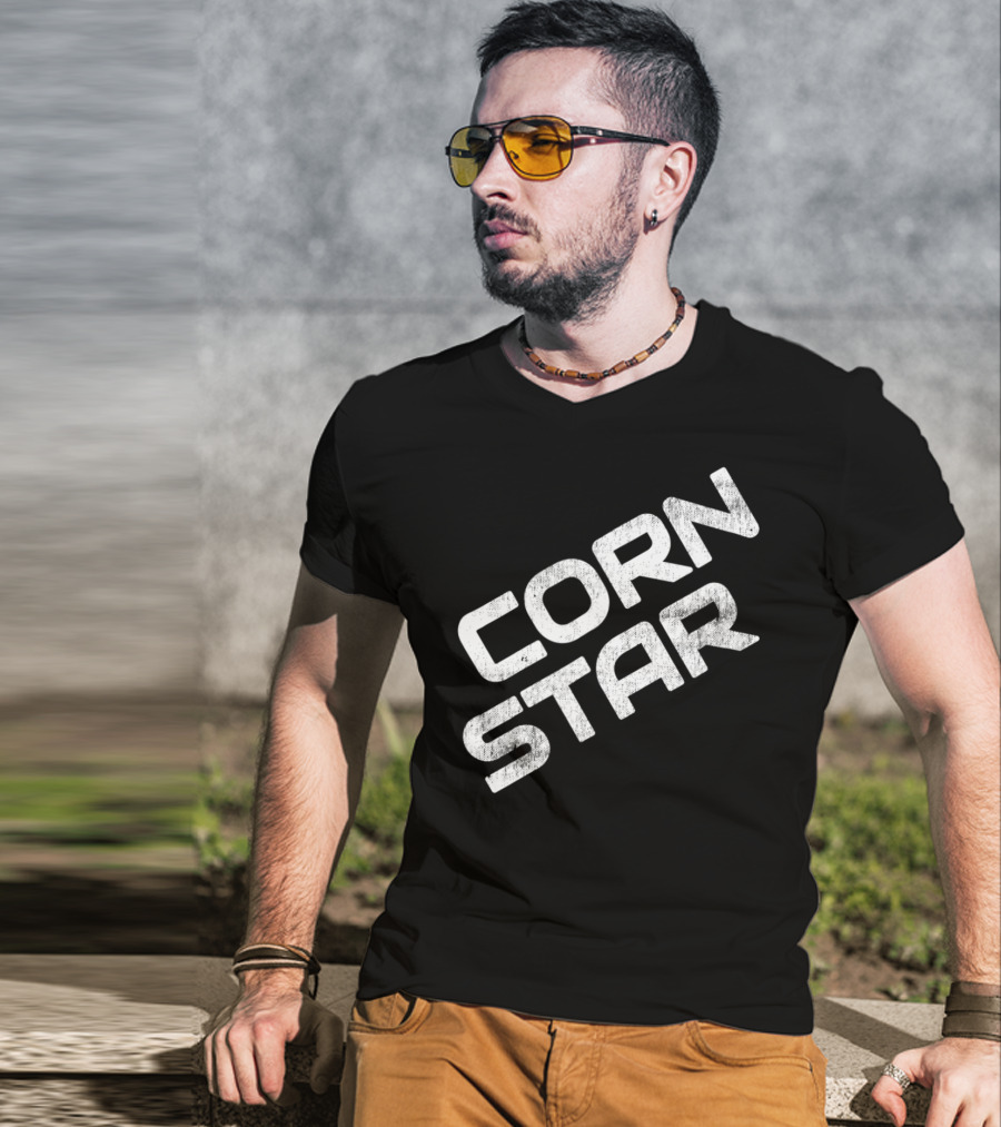 Corn Star Camo Funny Dad Cornhole Beer Toss For Fathers T-Shirt