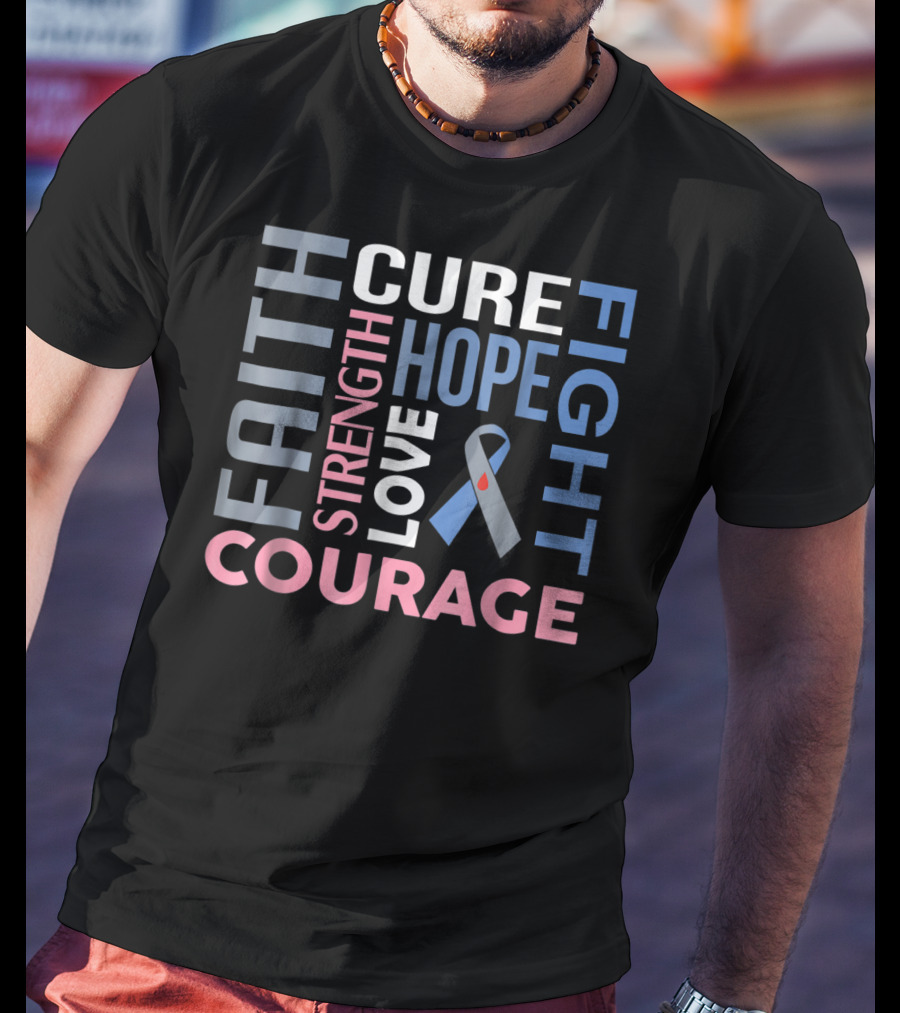 Faith Hope Cure Fight Strength Love Courage Diabetes Type 1 Dad Mom86 T-Shirt