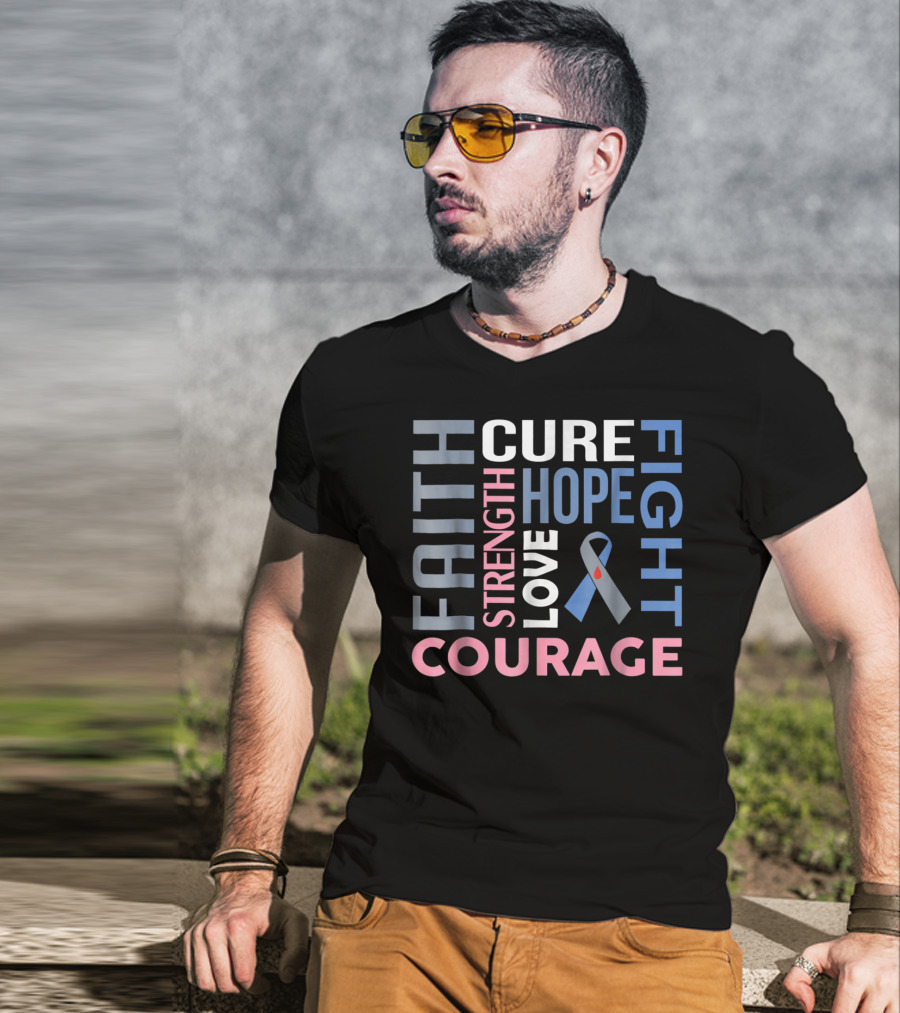 Faith Hope Cure Fight Strength Love Courage Diabetes Type 1 Dad Mom86 T-Shirt