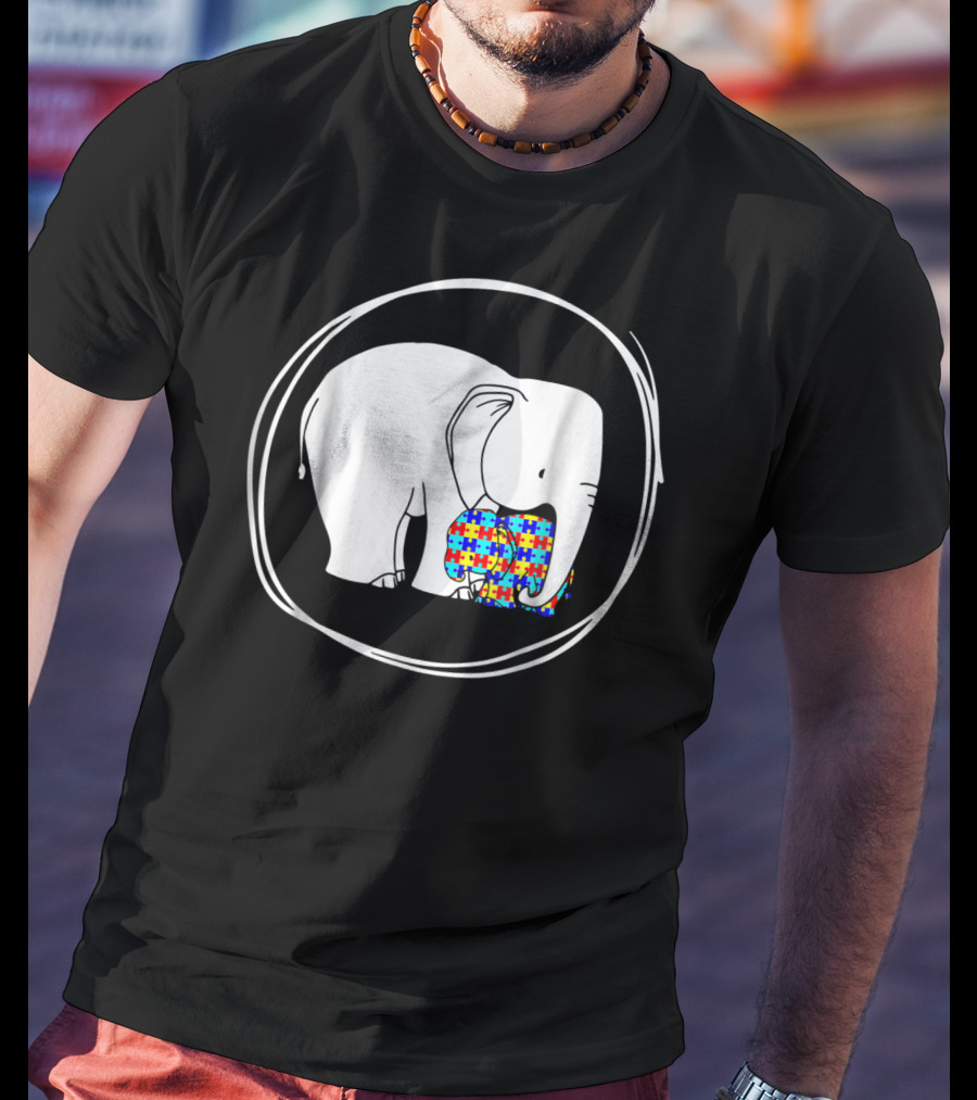 Elephant Love Autism Awareness Puzzle T-Shirt