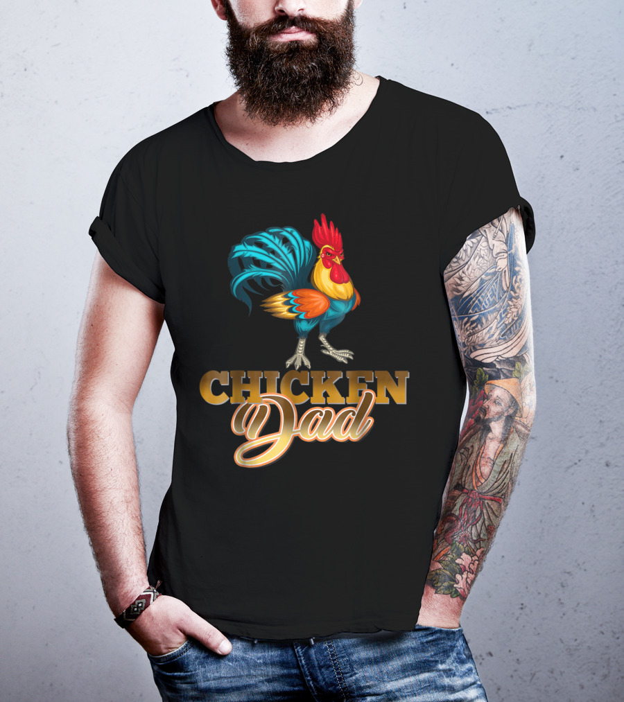 Chicken Dad Rooster Hen Farmers35 Funny T-Shirt