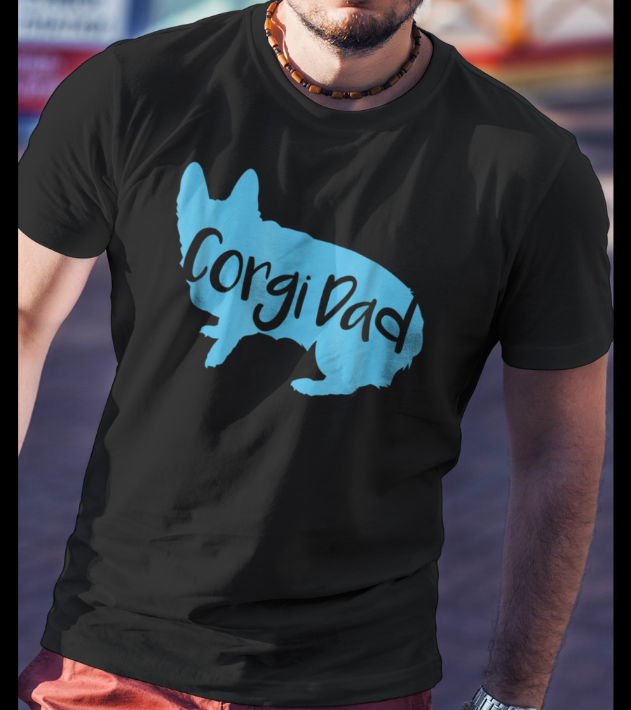 Cute Corgi Dad CorgiLover Welsh Pembroke Dog T-Shirt