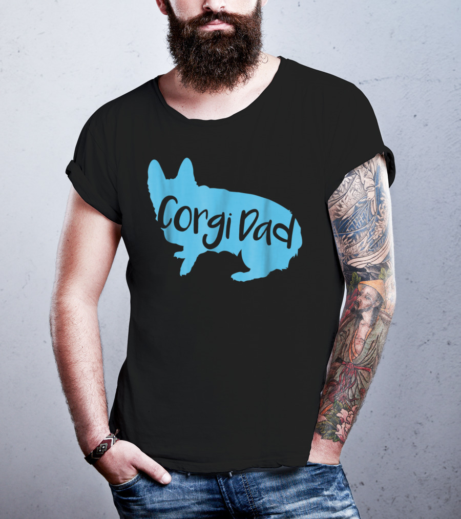 Cute Corgi Dad CorgiLover Welsh Pembroke Dog T-Shirt