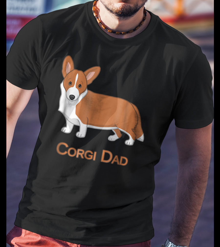 Corgi Dad Red Cardigan Welsh Dog Lovers 76 T-Shirt