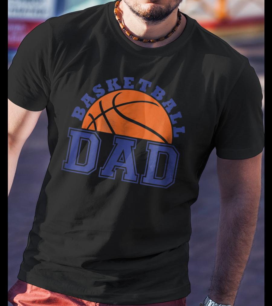 Basketball Dad Orange And Blue Basketball T-Shirt