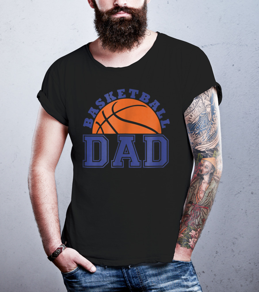 Basketball Dad Orange And Blue Basketball T-Shirt