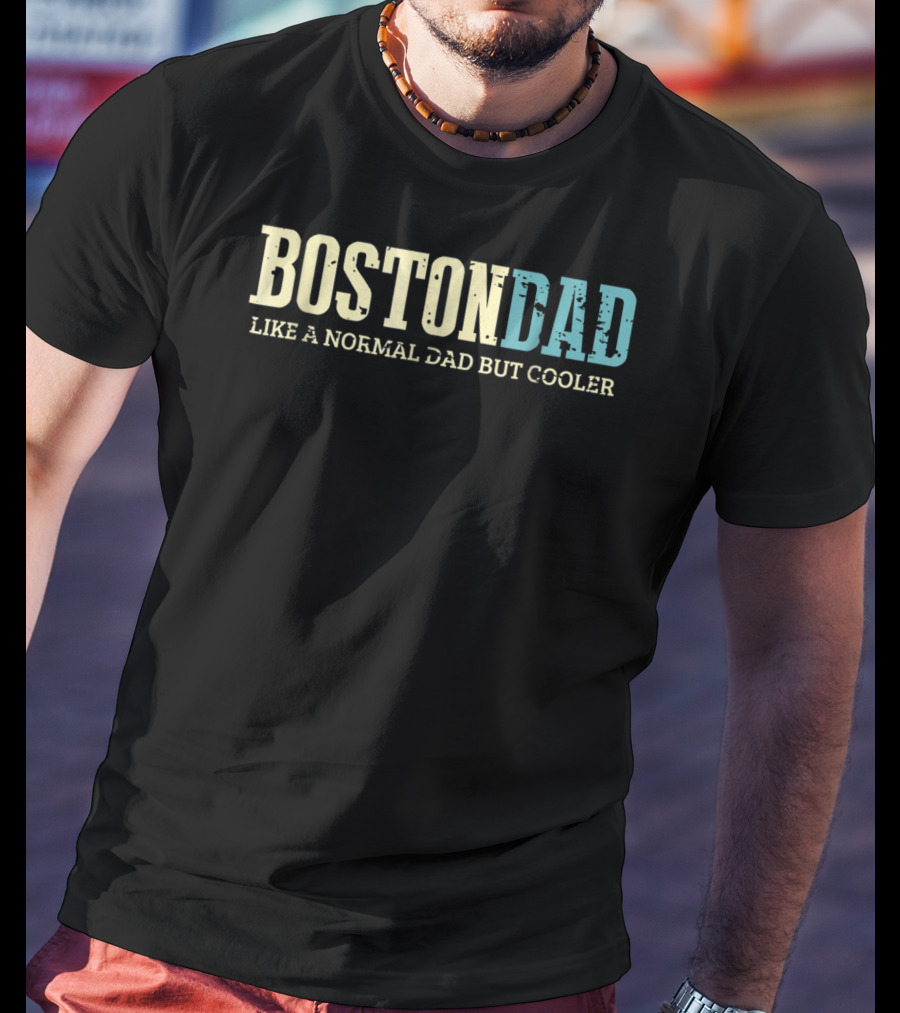 Boston Dad Like Normal Dad But Cooler Dogs Lover T-Shirt