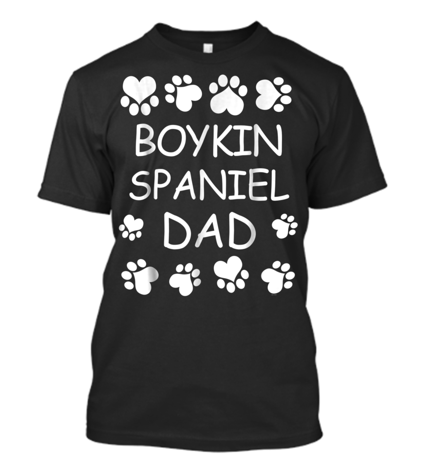 Boykin Spaniel Dad Paw Print Heart Lover Christmas Birthday T-Shirt