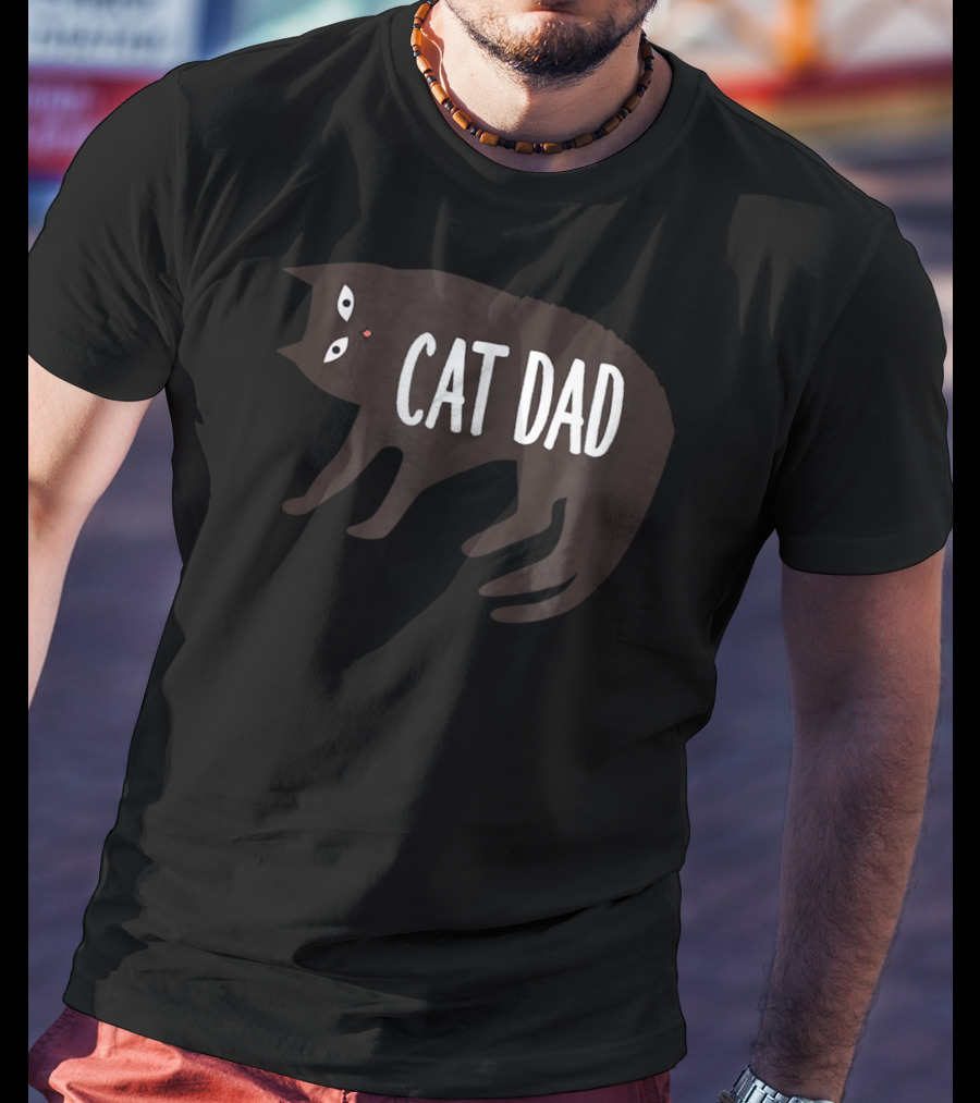 Cat Dad Cat Lovers Cat Owners Black Cat T-Shirt