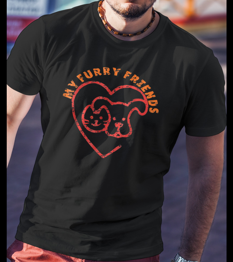My Furry Friends Cat Mom Dog Dad Love T-Shirt