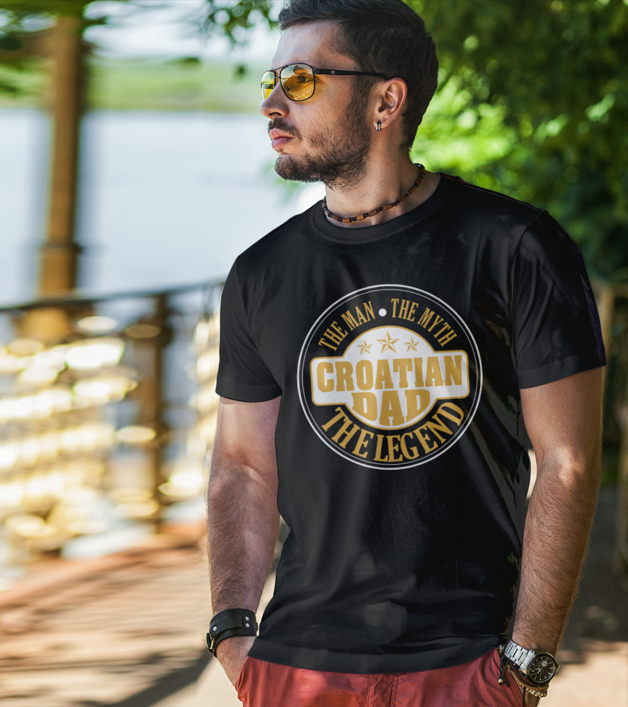 CROATIAN Dad The Man The Myth The Legend Star Badge T-Shirt