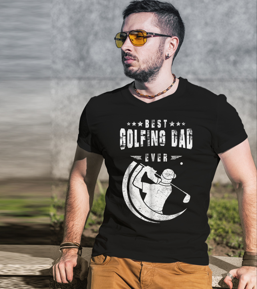 Best Golfing Dad Ever Golf Swing T-Shirt