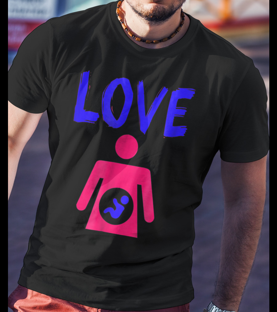 Love Dad Mom Son Pregnancy T-Shirt