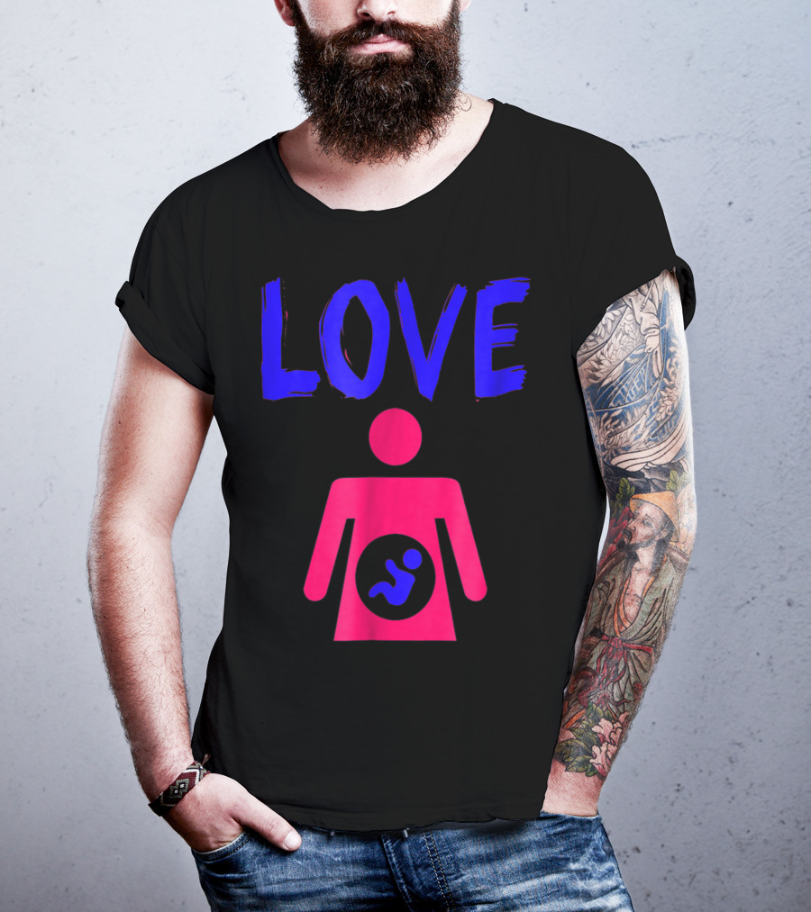 Love Dad Mom Son Pregnancy T-Shirt