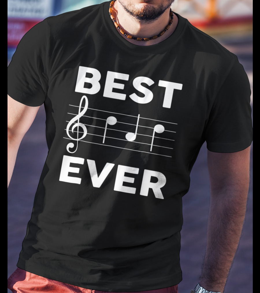 Best Music Dad Ever Best Ever Musician Piano Guitar Player T-Shirt