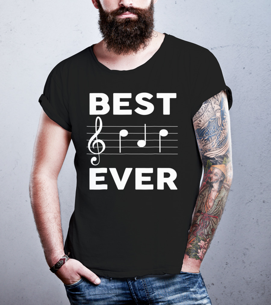 Best Music Dad Ever Best Ever Musician Piano Guitar Player T-Shirt