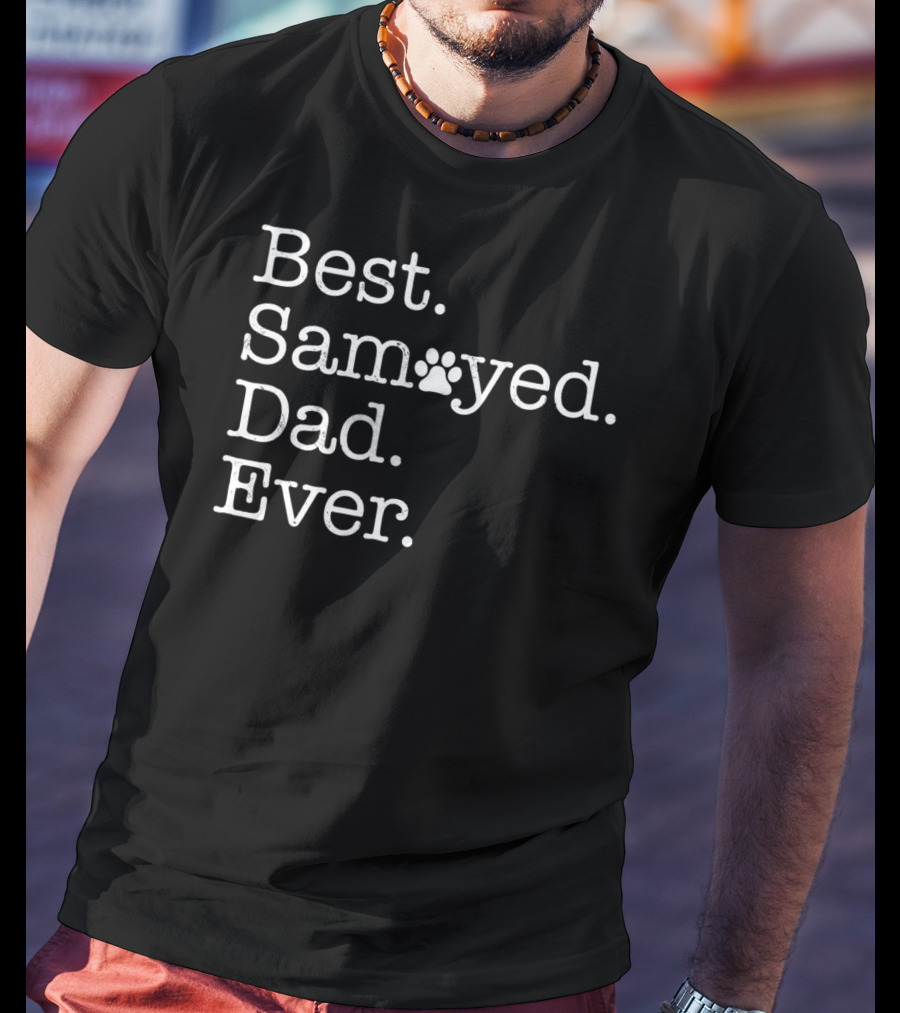 Best Samoyed Dad Ever Paw Prints T-Shirt