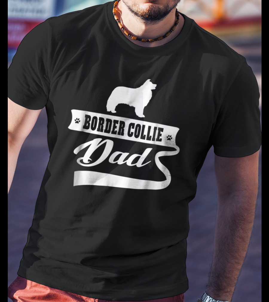 Border Collie Dad Dog Mens Animal Dogs T-Shirt