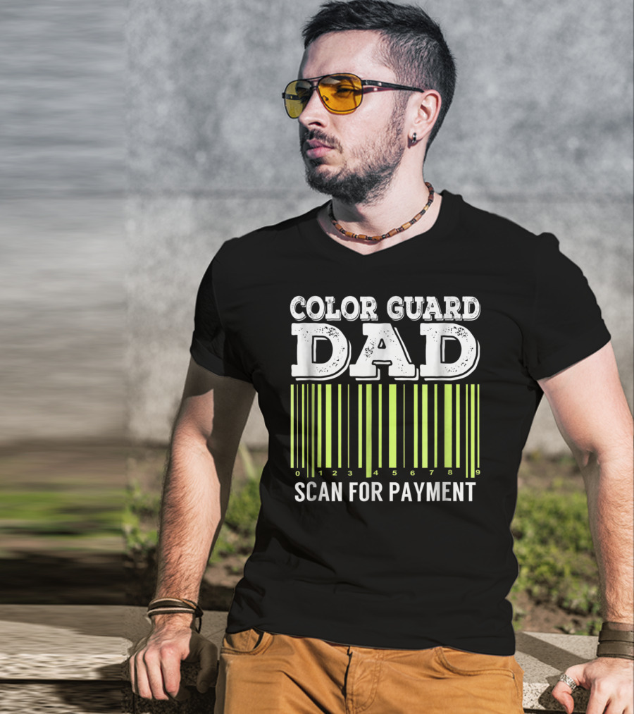 Color Guard Dad Barcode Style Scan For Payment T-Shirt