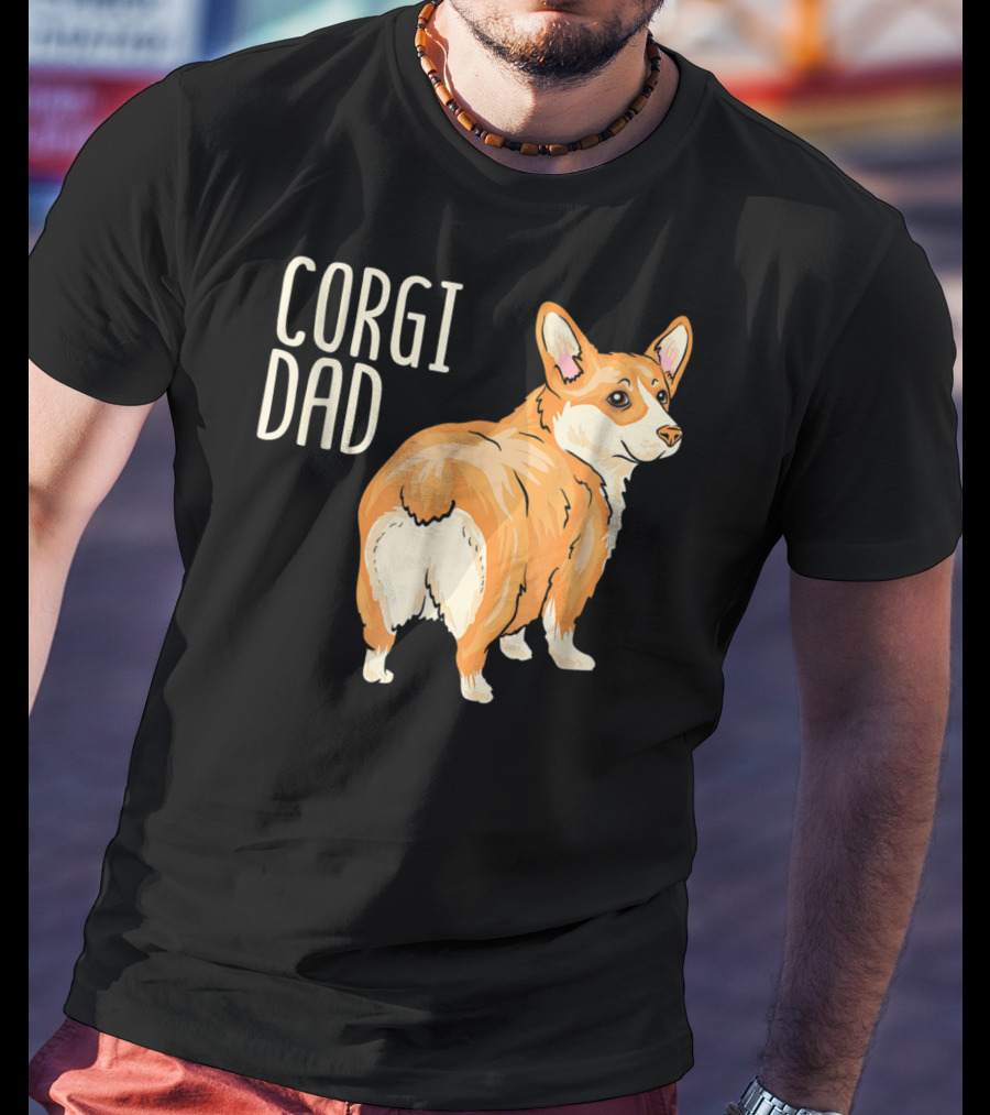 Corgi Dad Cute Dog Pet Owner Adopt Rescue T-Shirt