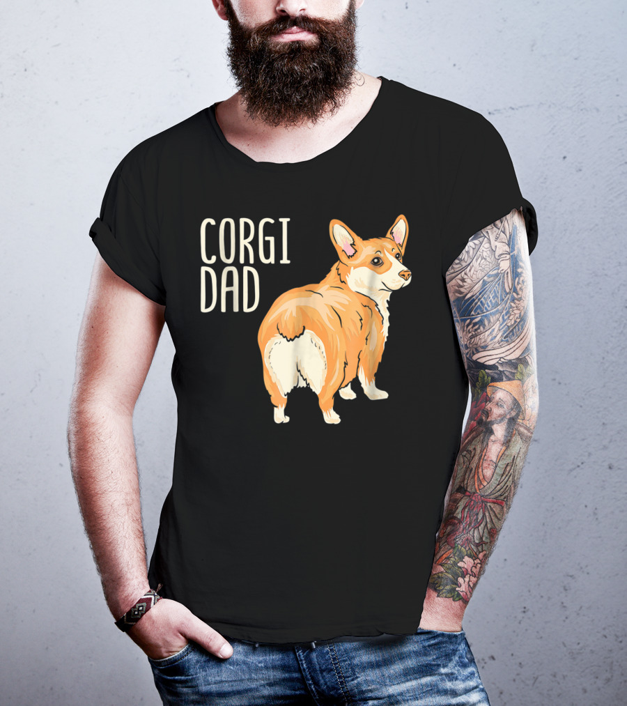 Corgi Dad Cute Dog Pet Owner Adopt Rescue T-Shirt