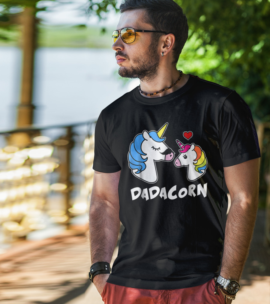 DADACORN Unicorn Dad And Daughter Love 33 T-Shirt