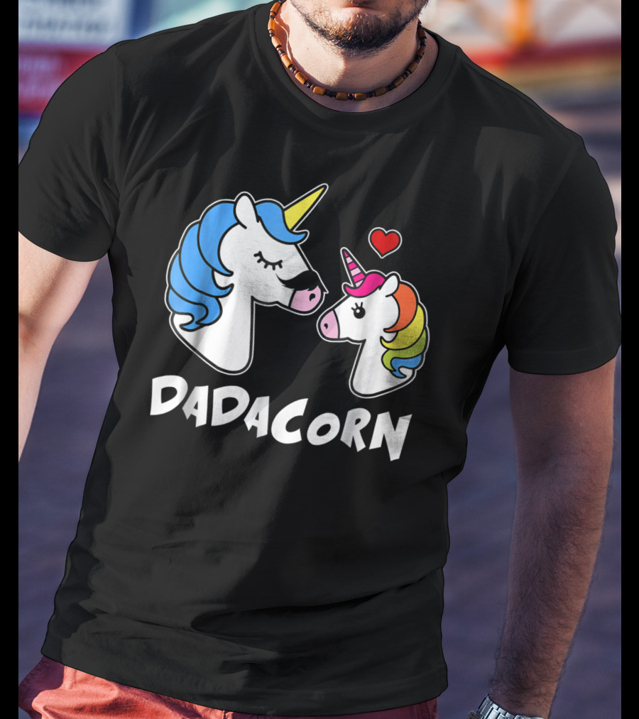 DADACORN Unicorn Dad And Daughter Love 33 T-Shirt