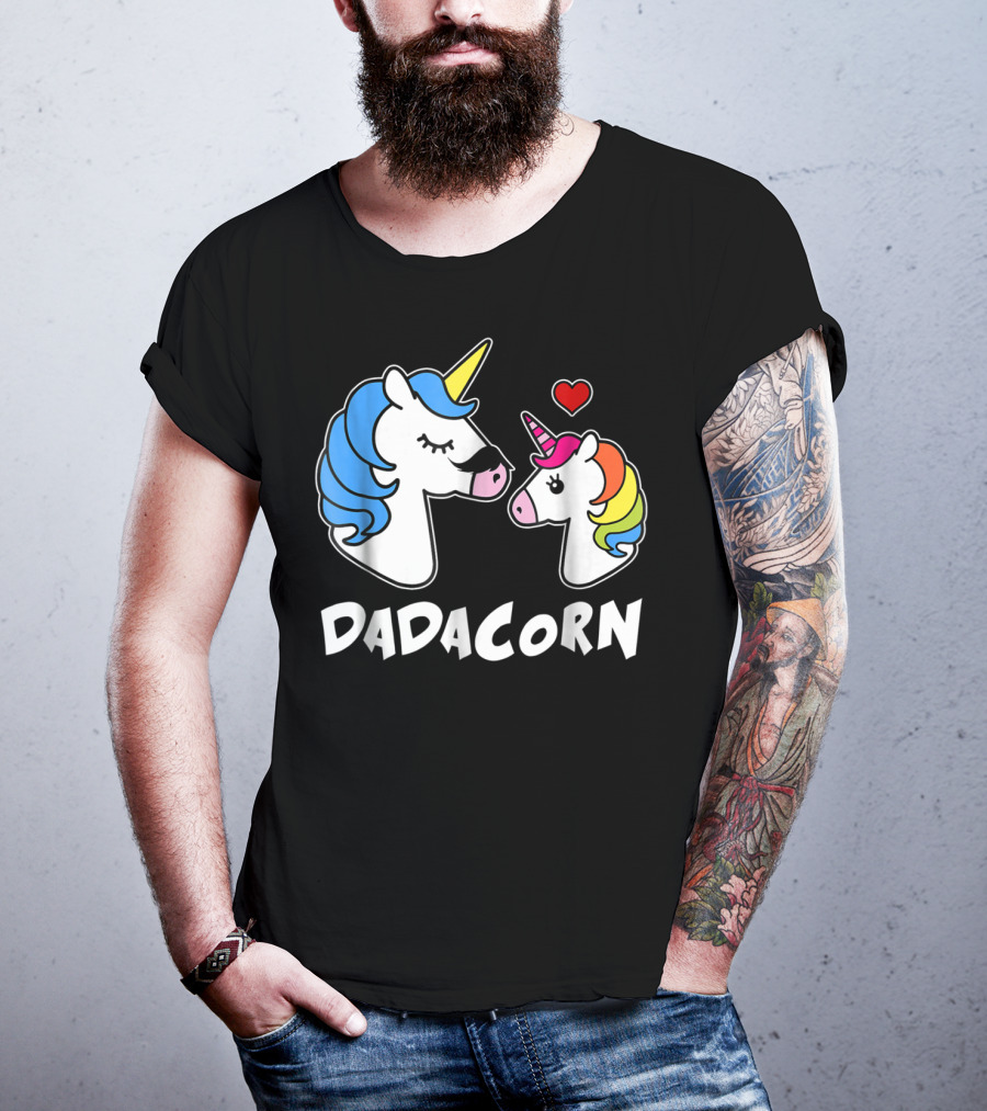 DADACORN Unicorn Dad And Daughter Love 33 T-Shirt