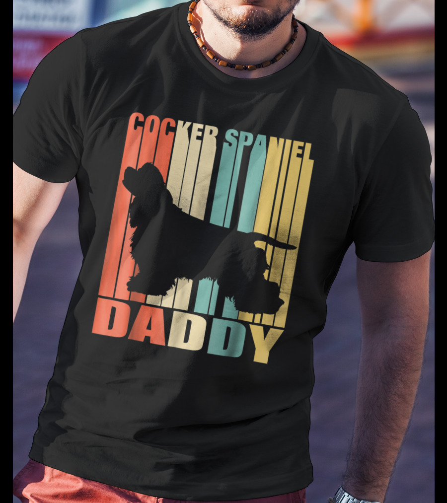 Cocker Spaniel Daddy Vintage Dog42 Love T-Shirt