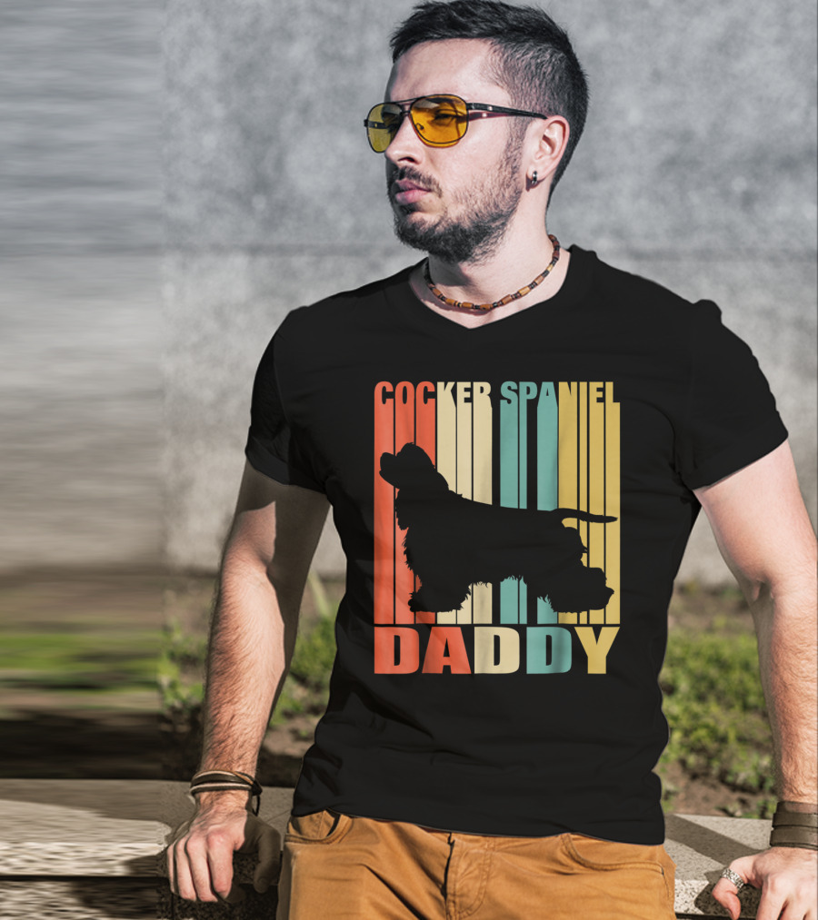 Cocker Spaniel Daddy Vintage Dog42 Love T-Shirt