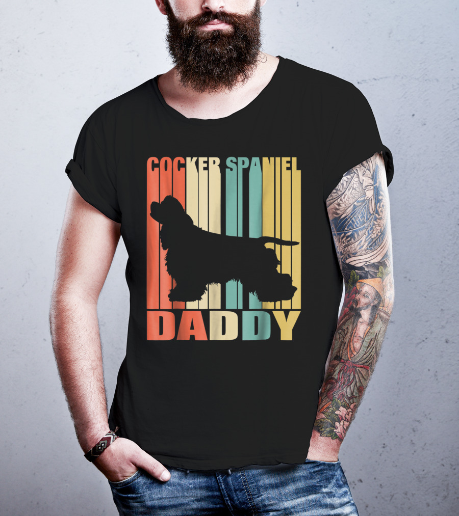 Cocker Spaniel Daddy Vintage Dog42 Love T-Shirt