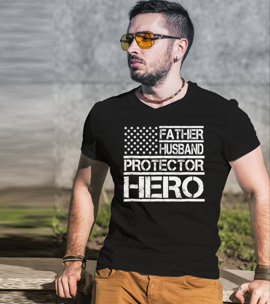 Father Husband Protector Hero Dad96 Birthday Day T-Shirt
