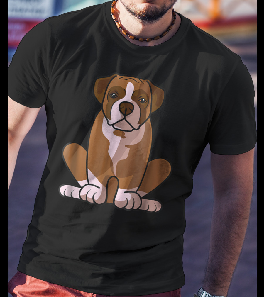 Boxer Dog Sitting Patiently For The Holidays T-Shirt