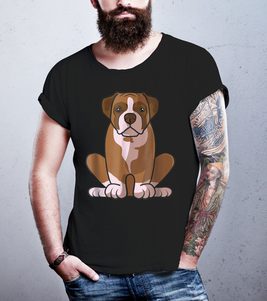 Boxer Dog Sitting Patiently For The Holidays T-Shirt