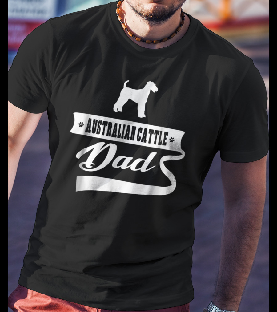 Australian Cattle Dad Dog Mens Animal Dogs T-Shirt