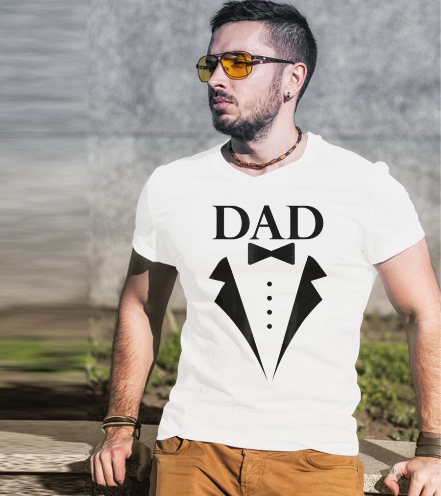 Dad Tuxedo Suit Design Family Papa Dad Son Daughter T-Shirt