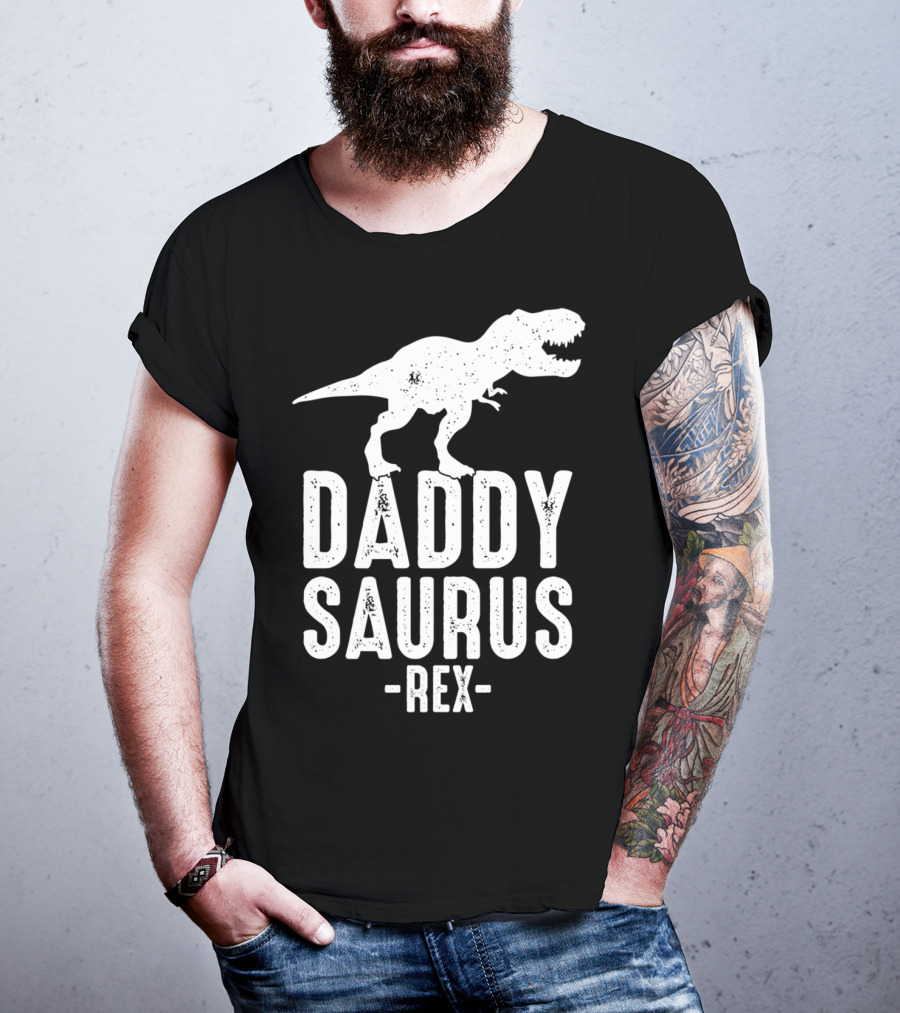 Daddysaurus Rex Daddy Dinosaur Pun T-Shirt